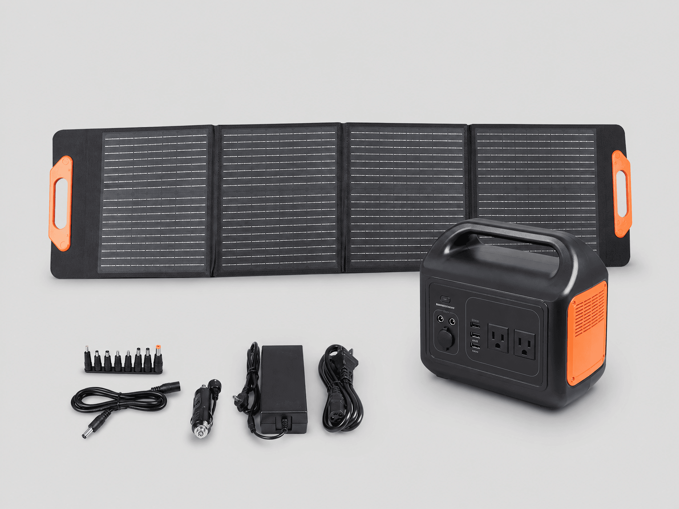 300W portable solar generator kit HP-SOL-KIT300 with panel and power station for camping