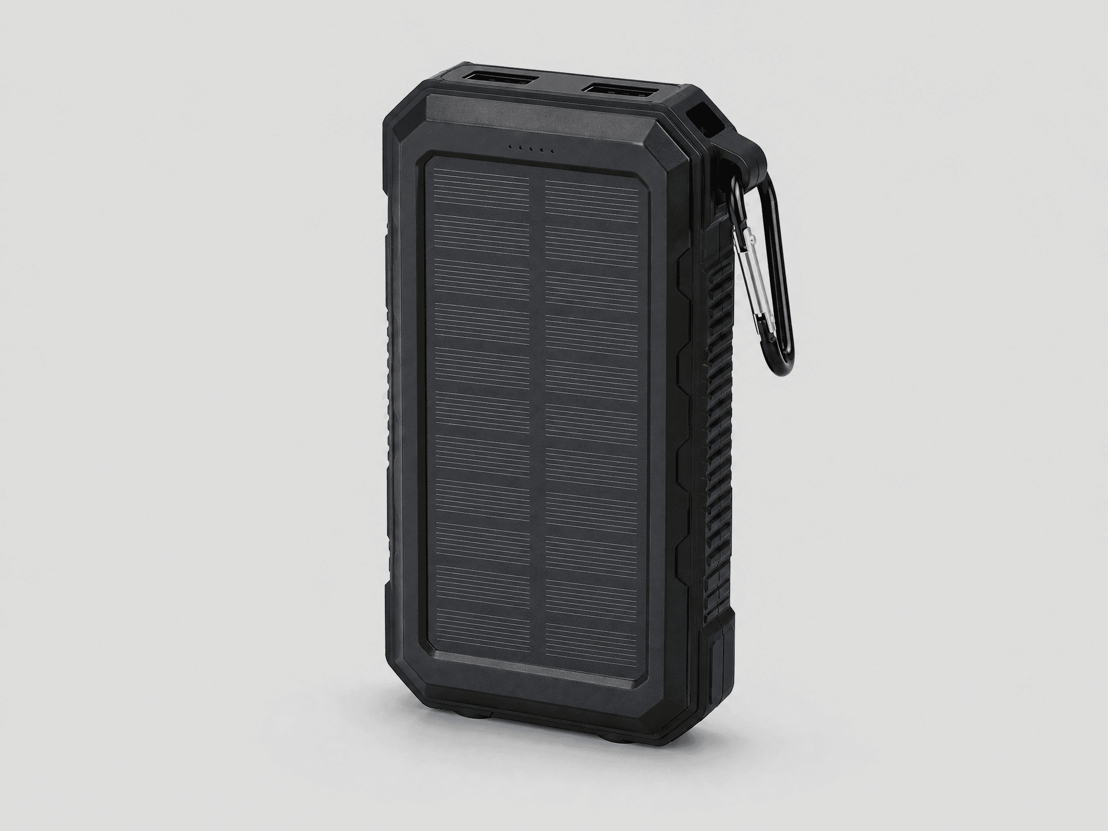 باور بانك شمسي 20000mAh موديل HP-SPB20K بمخارج USB مزدوجة وشحن سريع 18W PD