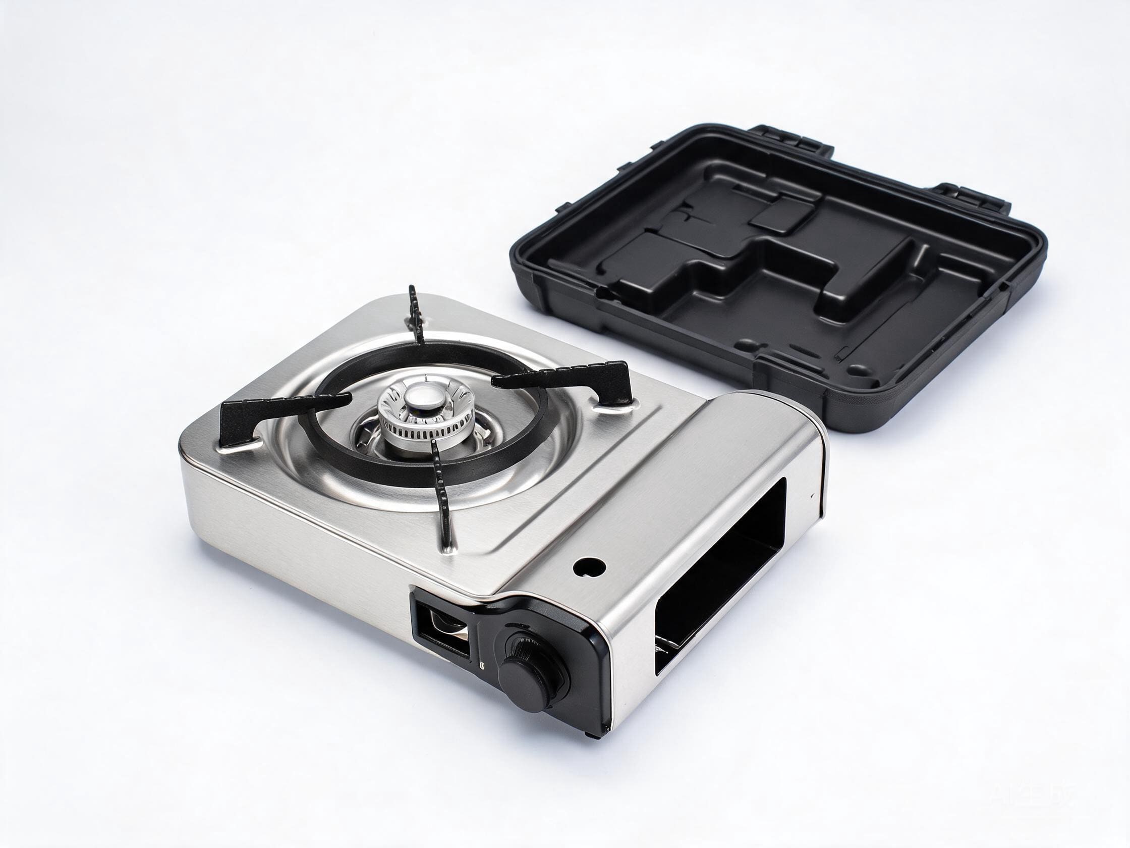 Portable butane cassette gas stove HP-CS1 with 2.5kW burner, foldable design and carry case for outdoor cooking and hot pot