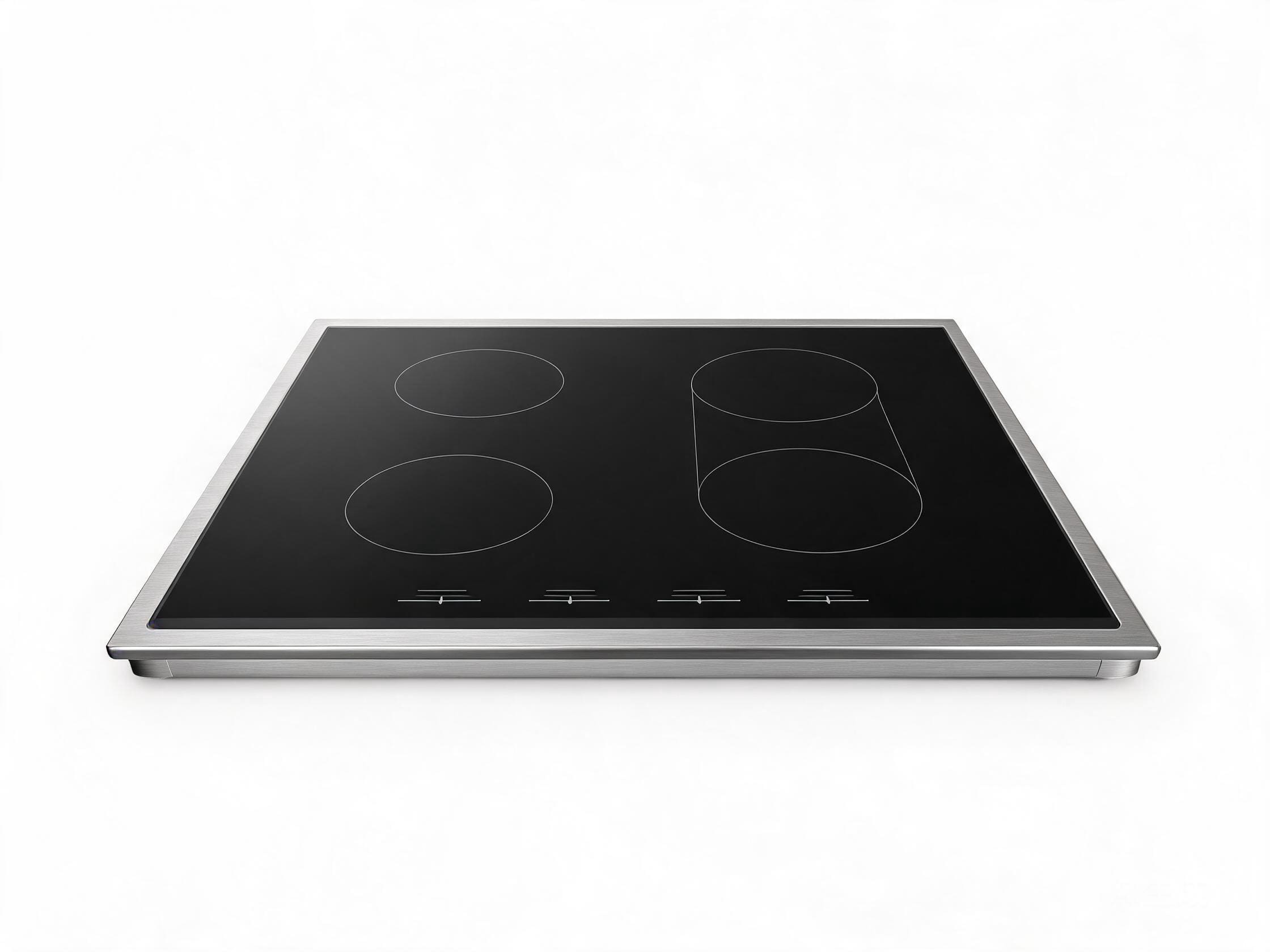 4-zone built-in induction hob HP-ID4 with flex bridge function and 7200W power on Schott Ceran glass surface