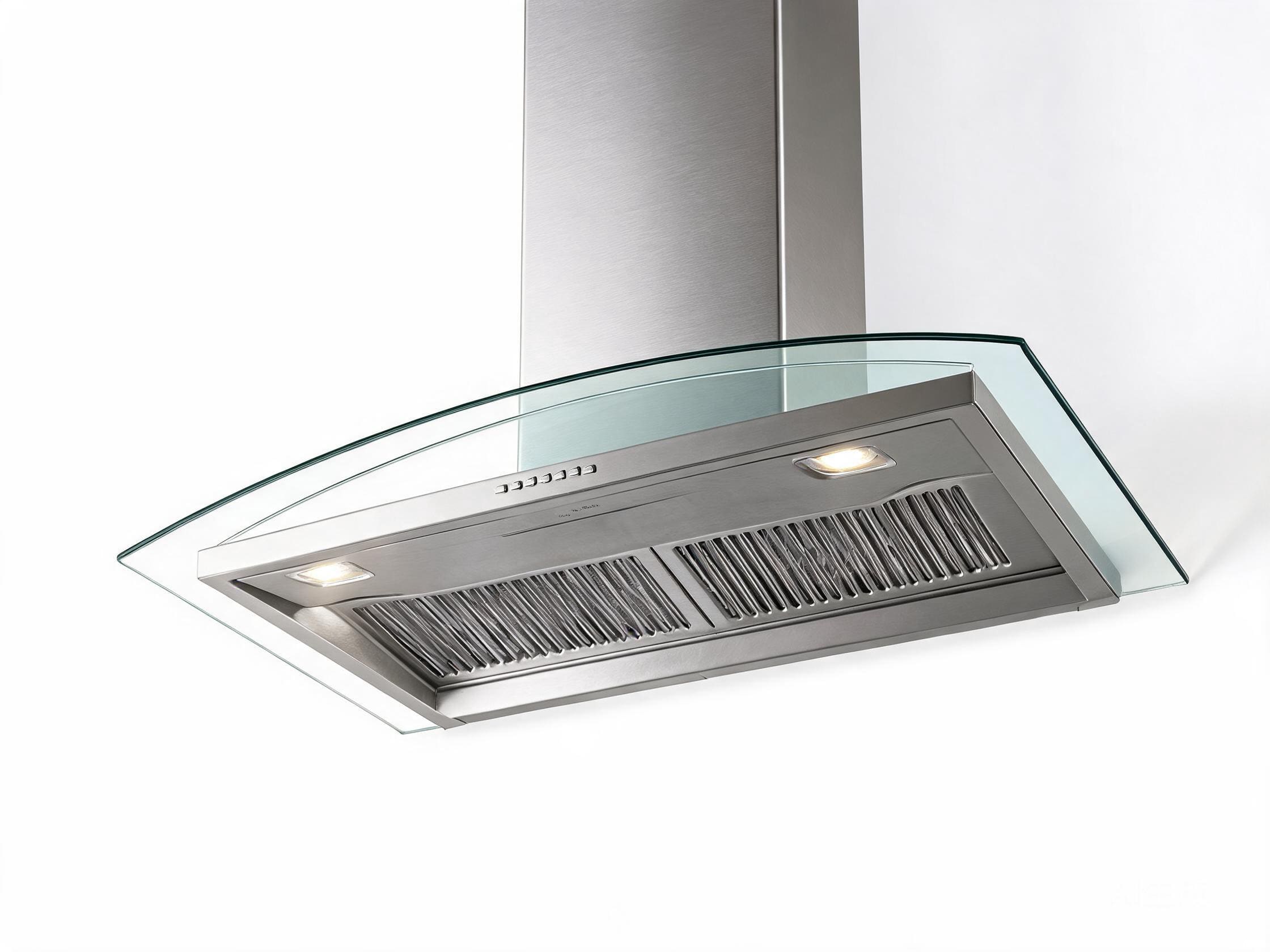 900mm curved glass canopy range hood HP-RHC90 with 1200 m3/h extraction and elegant wall mount design for home kitchens