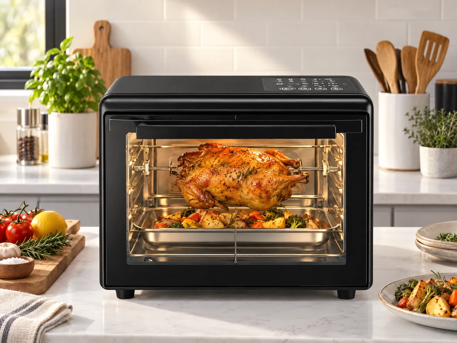 Four à friteuse à air multifonction 12 L avec rôtissoire — vue du produit de marque HousePlus