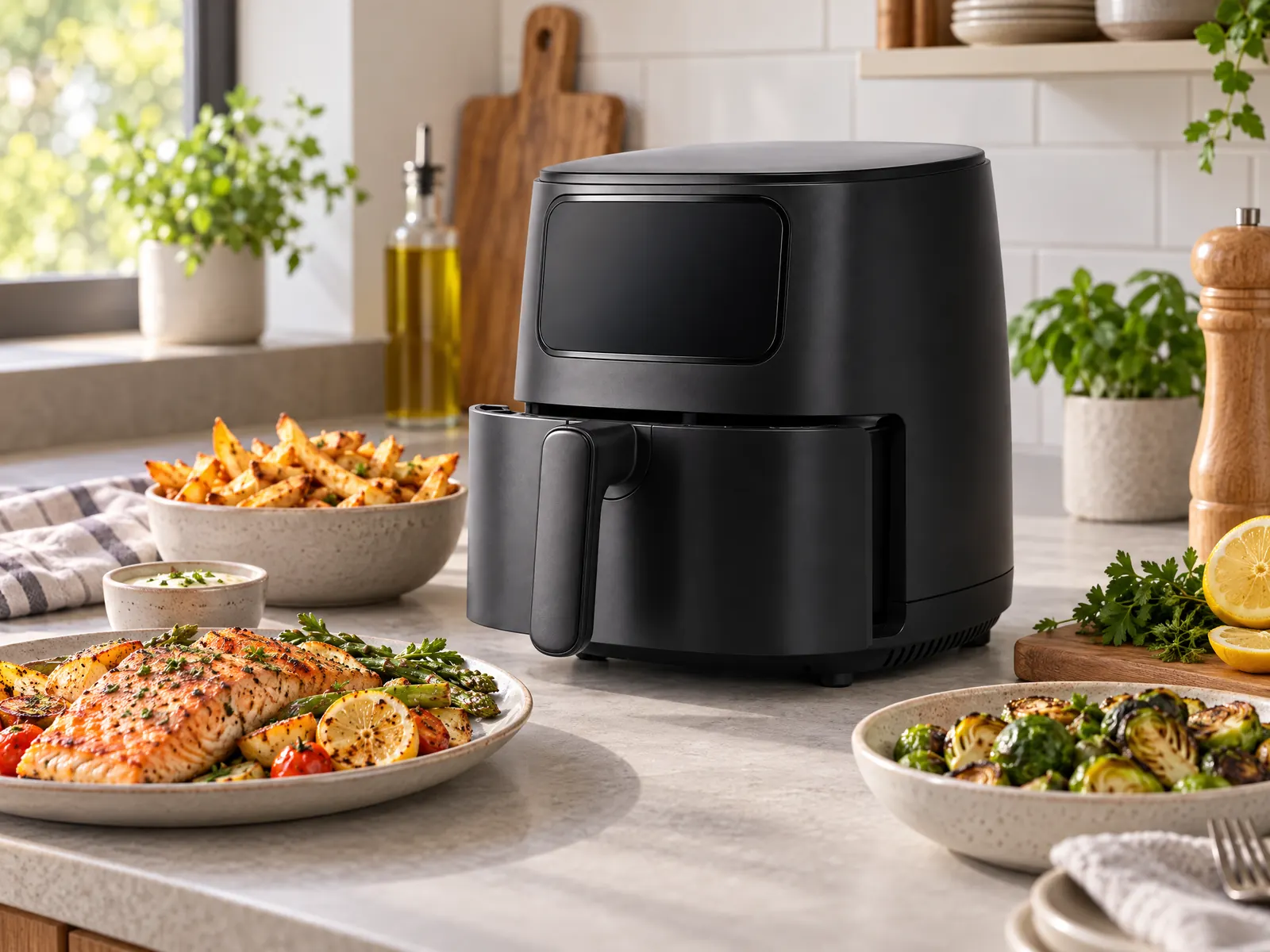 Freidora de aire digital 5.8L — vista del producto con marca HousePlus