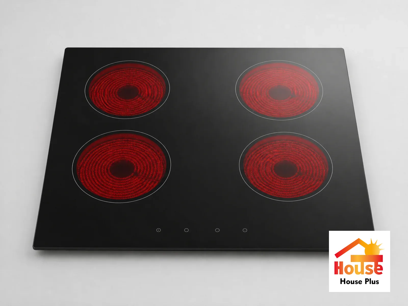 Placa vitrocerámica empotrable de 4 zonas — Calefacción radiante — vista del producto con marca HousePlus