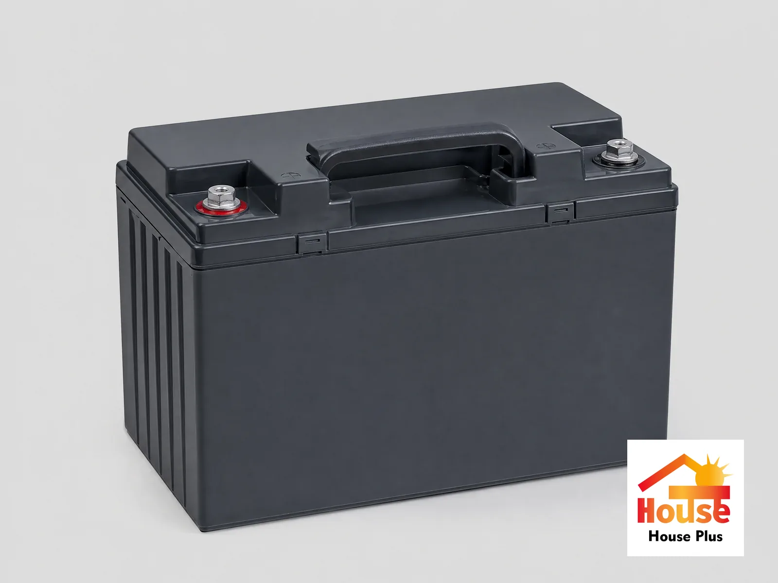 Batería de plomo-ácido de ciclo profundo 100Ah — vista del producto con marca HousePlus