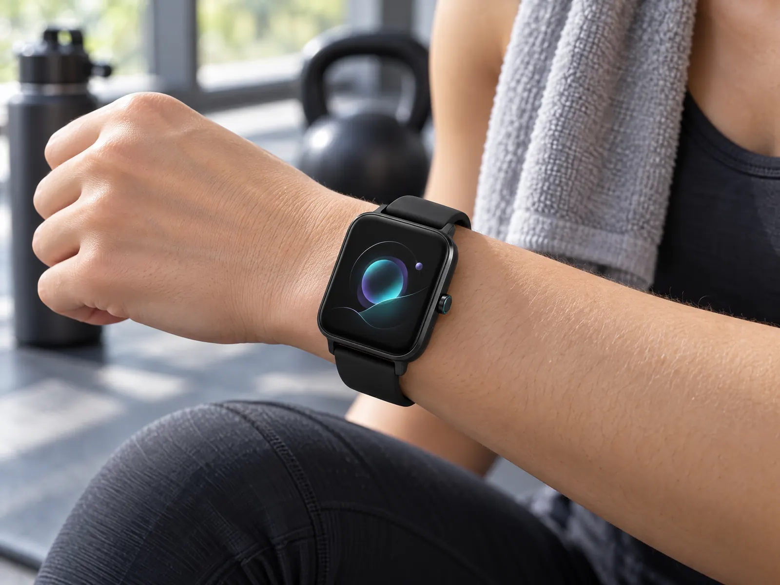 Reloj inteligente con monitor de frecuencia cardíaca — vista del producto con marca HousePlus