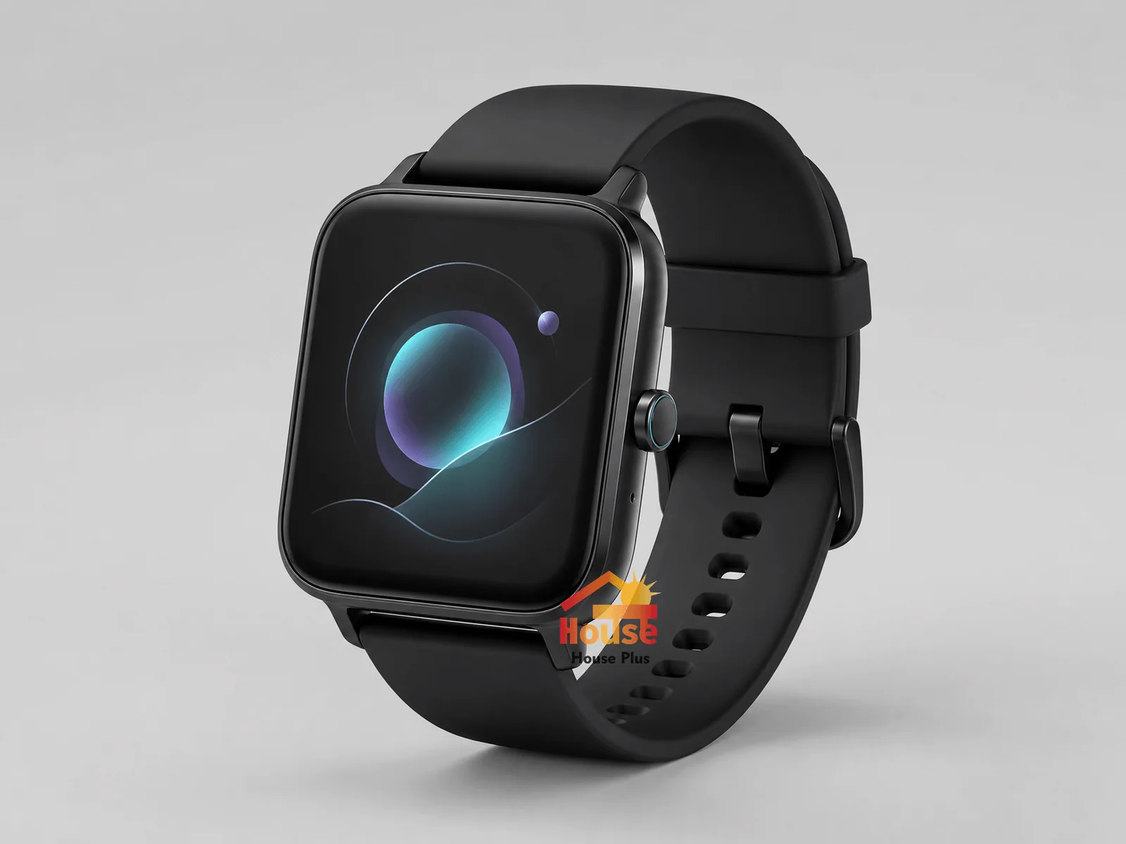 Reloj inteligente con monitor de frecuencia cardíaca — vista del producto con marca HousePlus