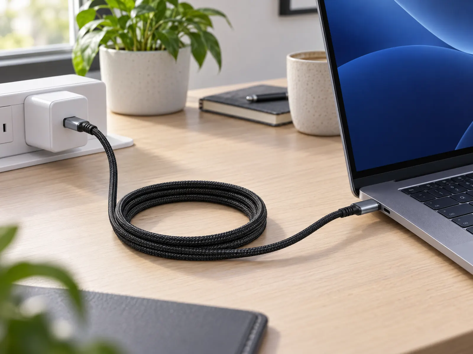 Câble de charge rapide Type-C 100W (5A) — vue du produit de marque HousePlus
