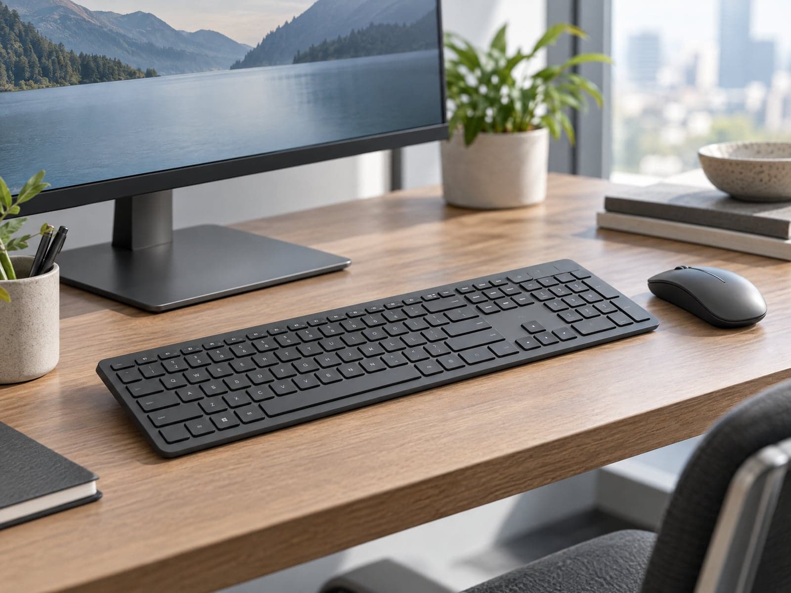 Slim Wireless Keyboard — HousePlus branded product view