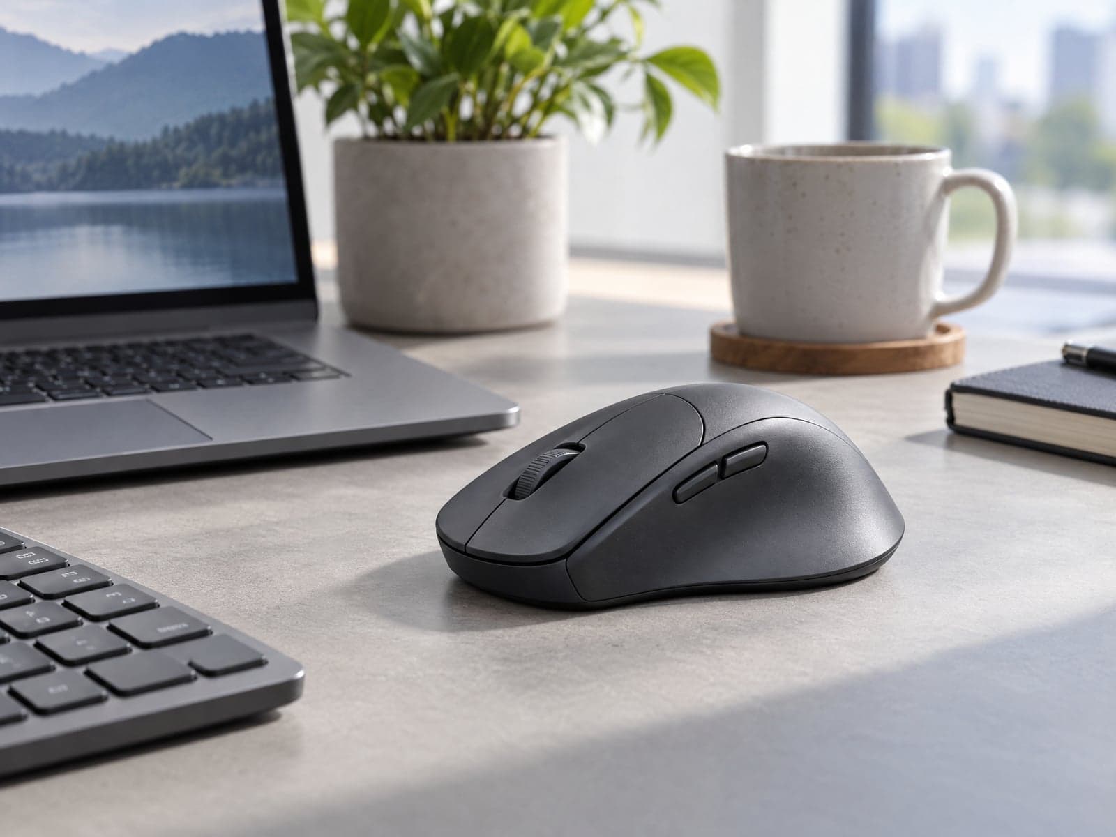 Ergonomic Wireless Mouse — HousePlus branded product view