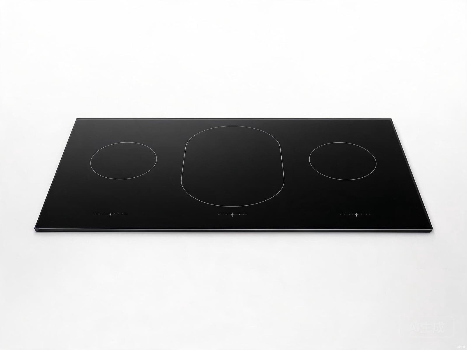 Placa de inducción empotrada de 3 zonas: zona flexible + temporizador — vista de aplicación