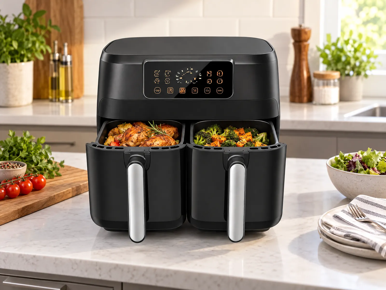 8L Digital Air Fryer with Dual Cooking Zones — HousePlus branded product view