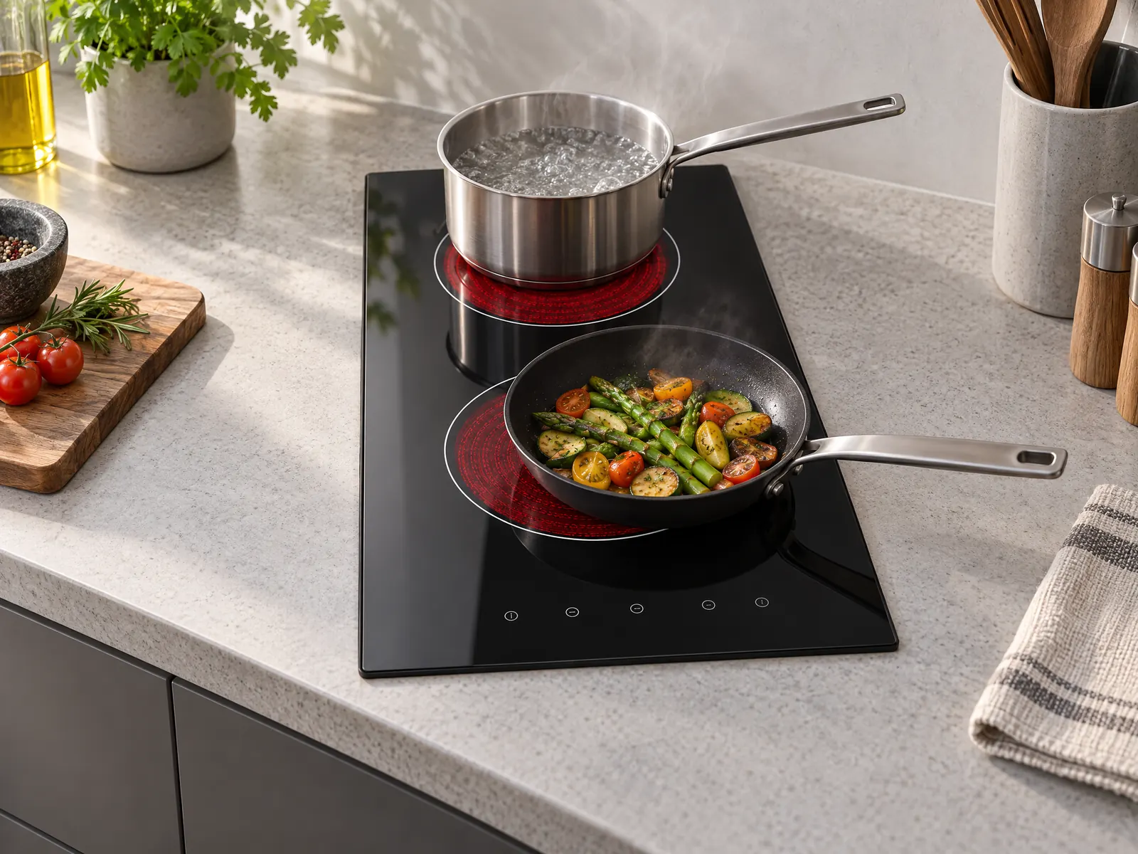Double Zone Ceramic Hob — Radiant Heating — HousePlus branded product view