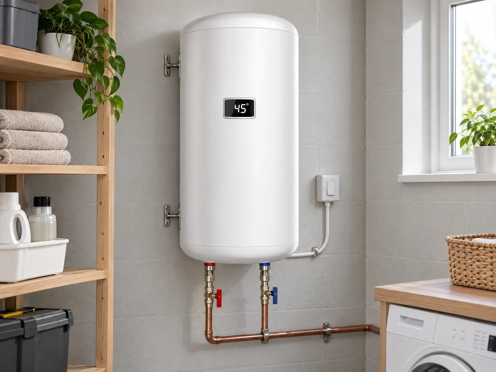 50L Electric Storage Water Heater — Enamel Tank — HousePlus branded product view