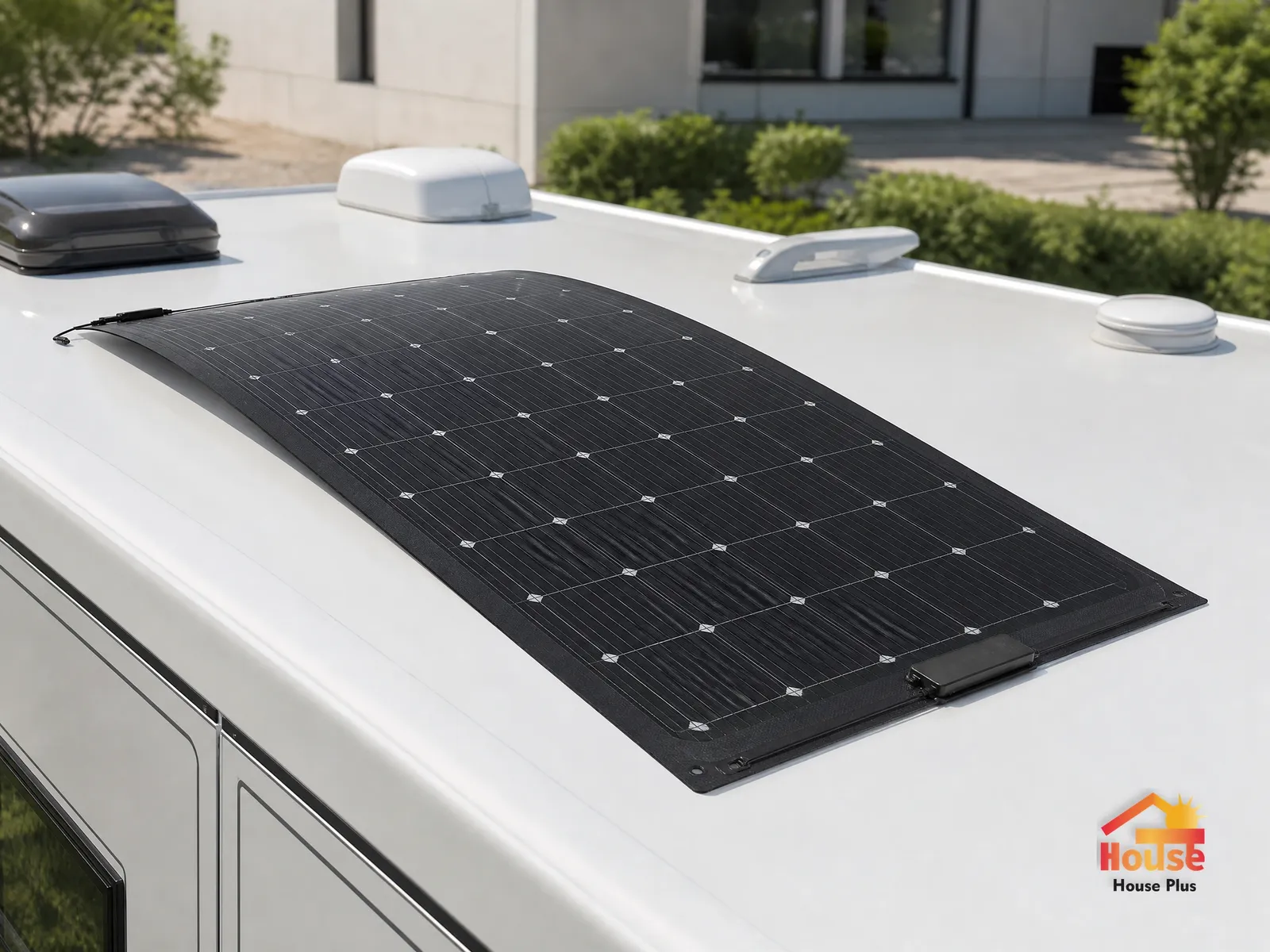400W Semi-Flexible Solar Panel — HousePlus branded product view