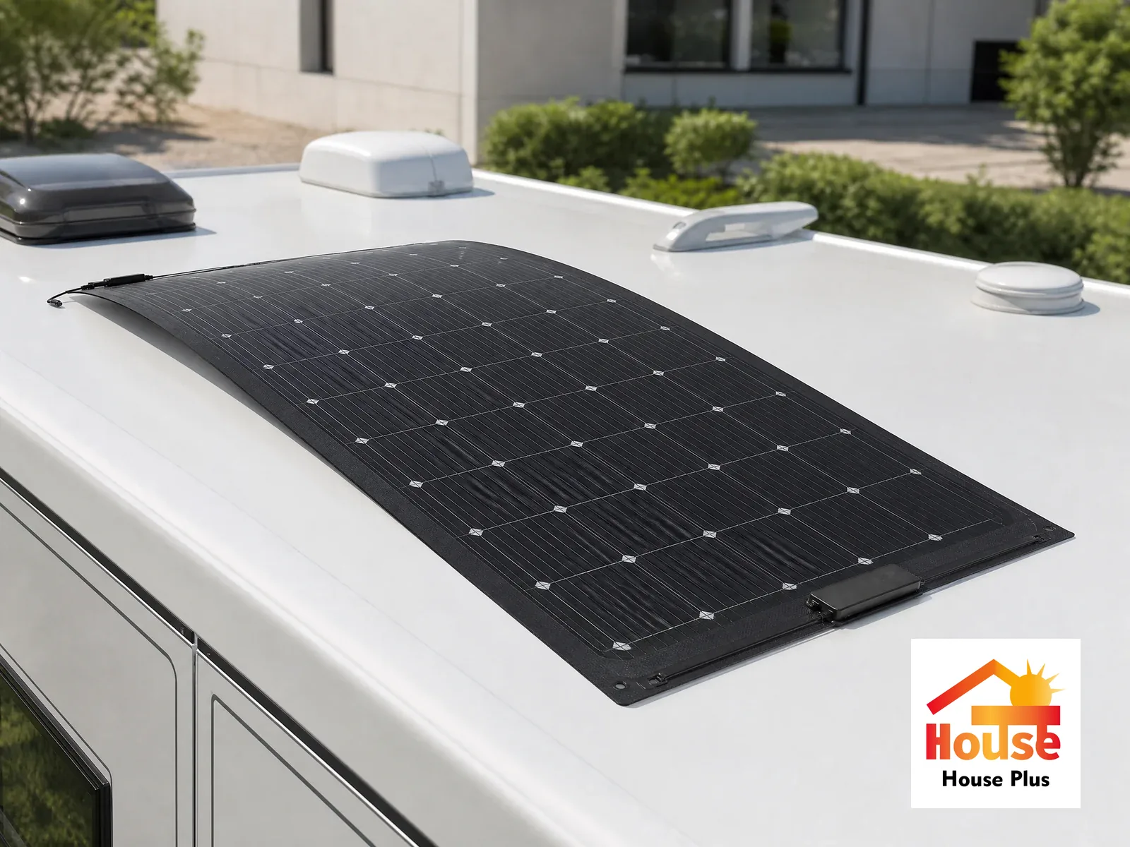 400W Semi-Flexible Solar Panel — HousePlus branded product view