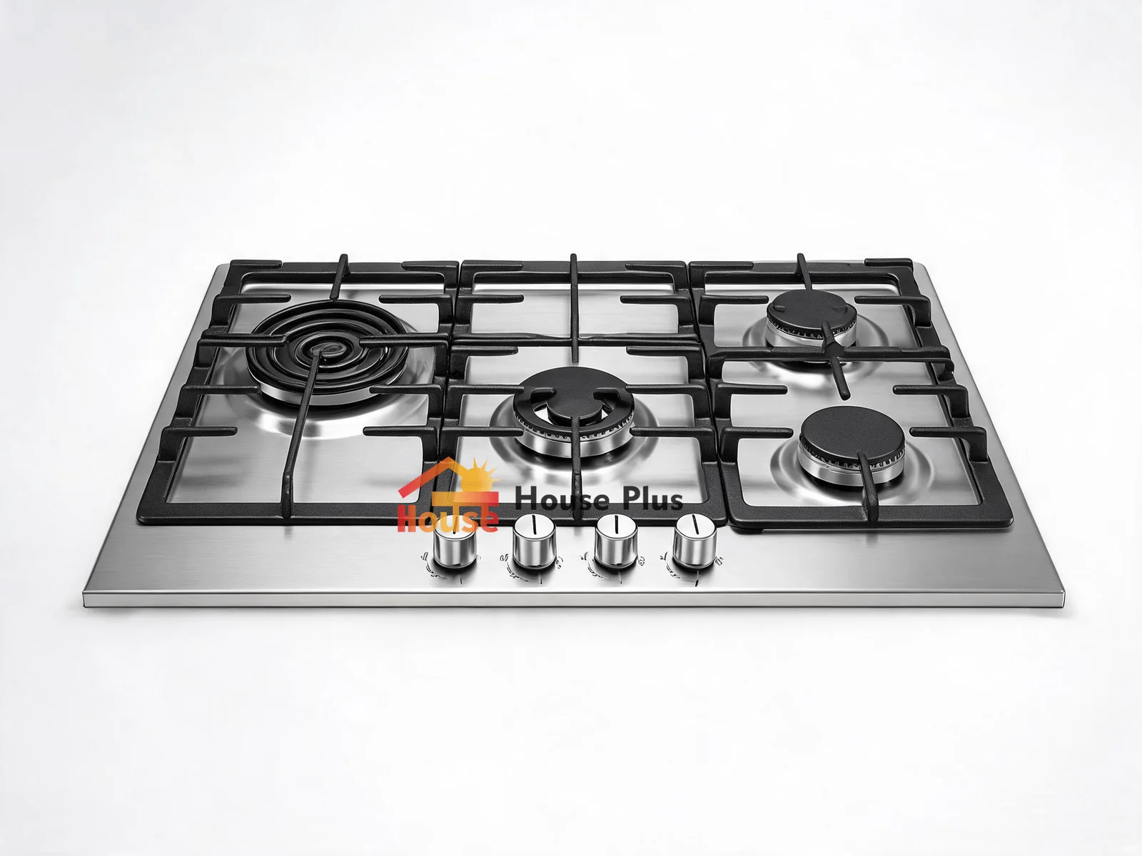 4-Burner Built-in Gas Hob — Stainless Steel — HousePlus branded product view
