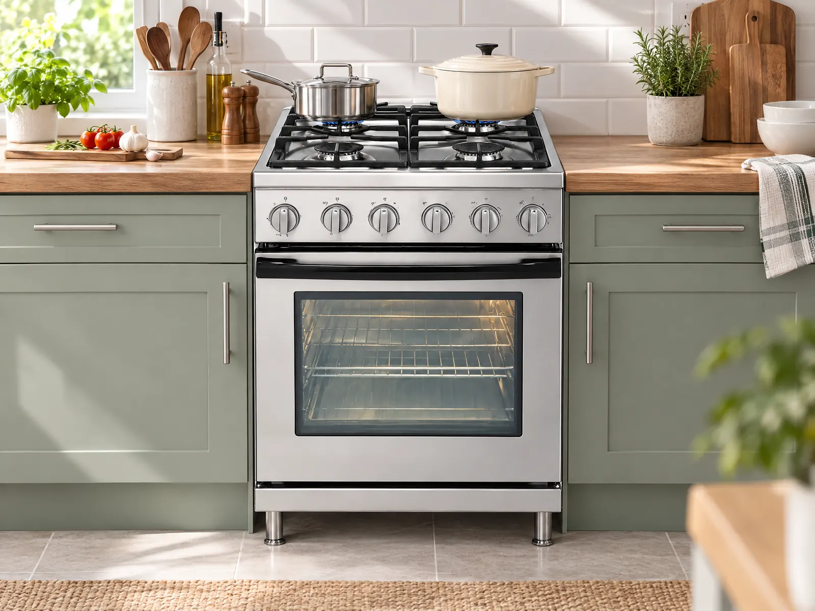 Freestanding Gas Cooker with Oven — 4 Burner + 70L — HousePlus branded product view