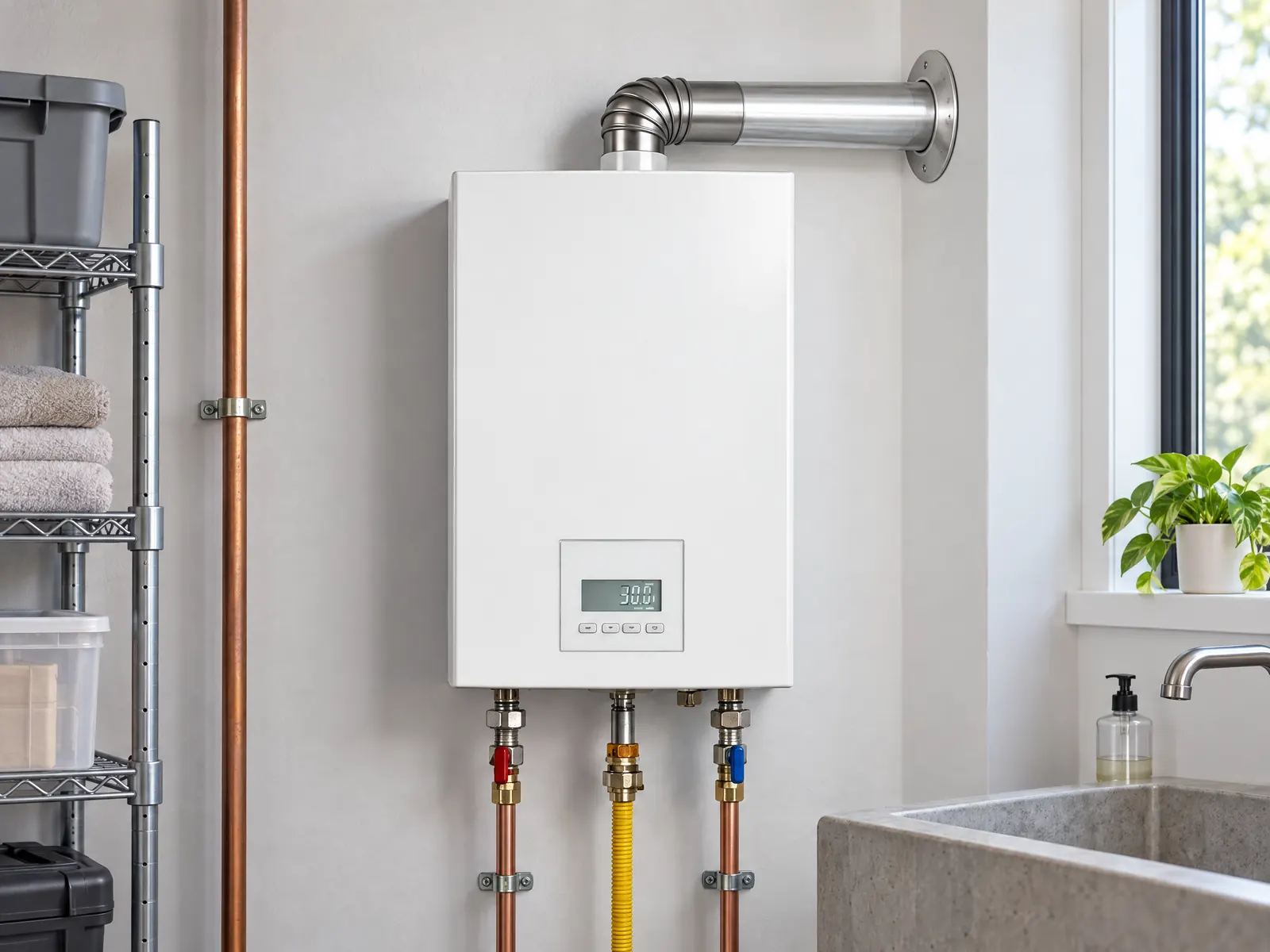 10L/min Tankless Gas Water Heater — Balanced — HousePlus branded product view