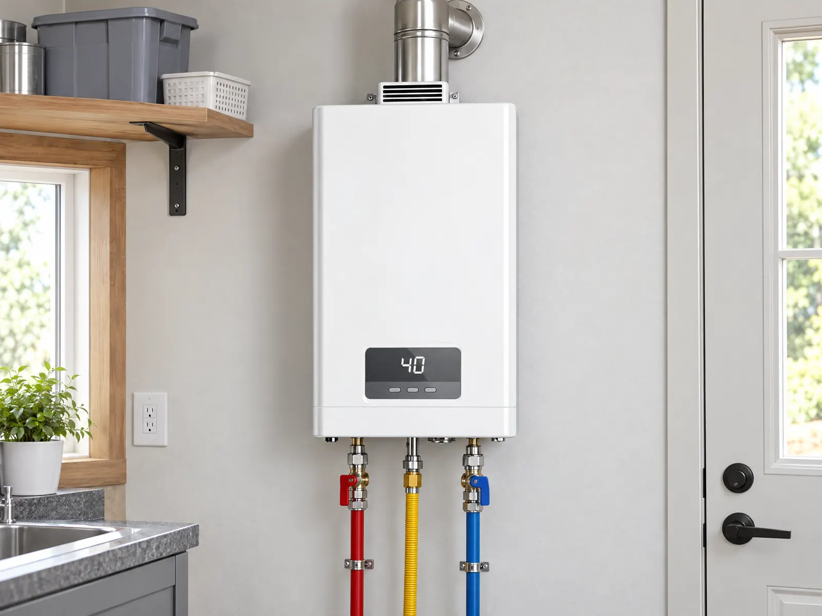 12L/min Tankless Gas Water Heater — HousePlus branded product view