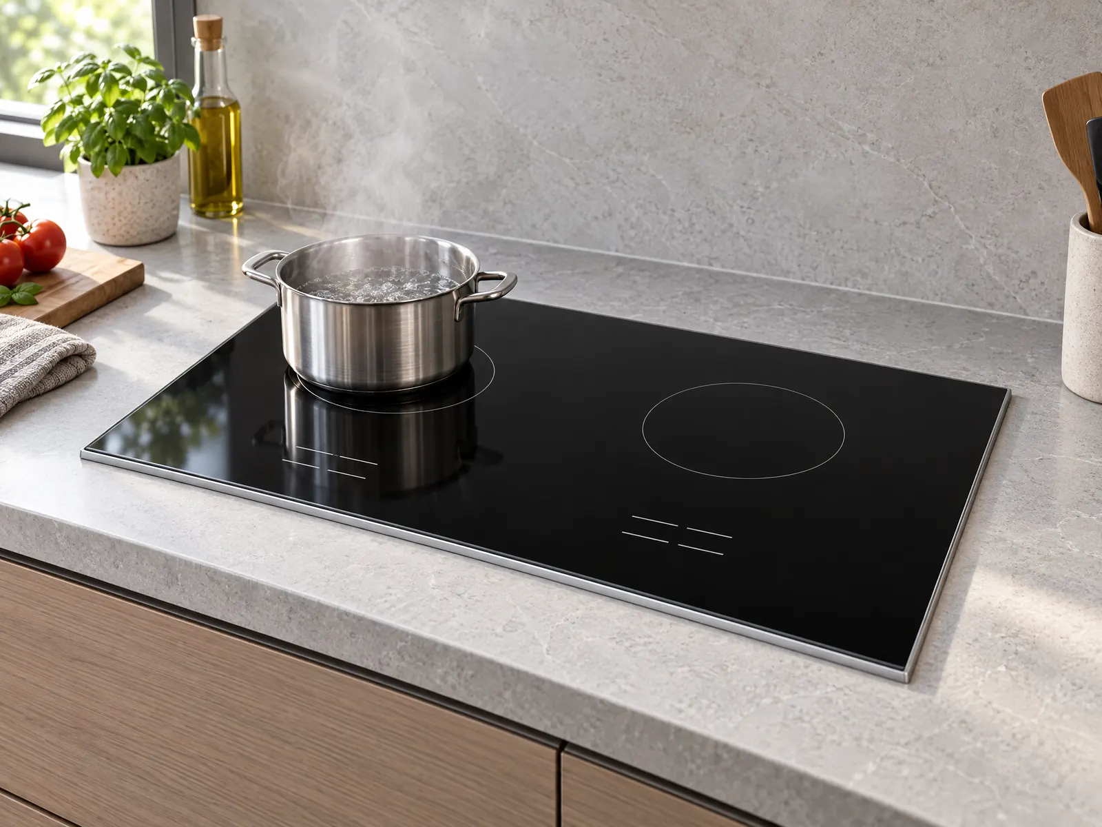 Built-in Induction Cooktop — 2-Zone Ceramic Glass — HousePlus branded product view