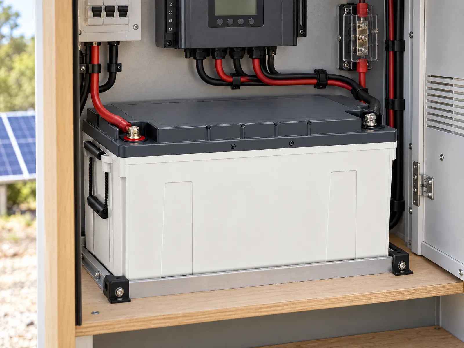 12V 100Ah LiFePO4 Battery — HousePlus branded product view