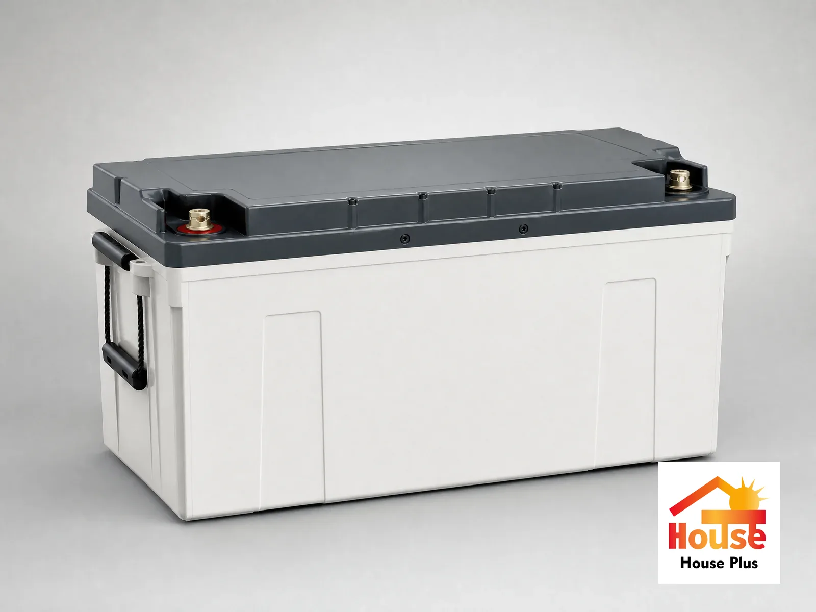 12V 100Ah LiFePO4 Battery — HousePlus branded product view