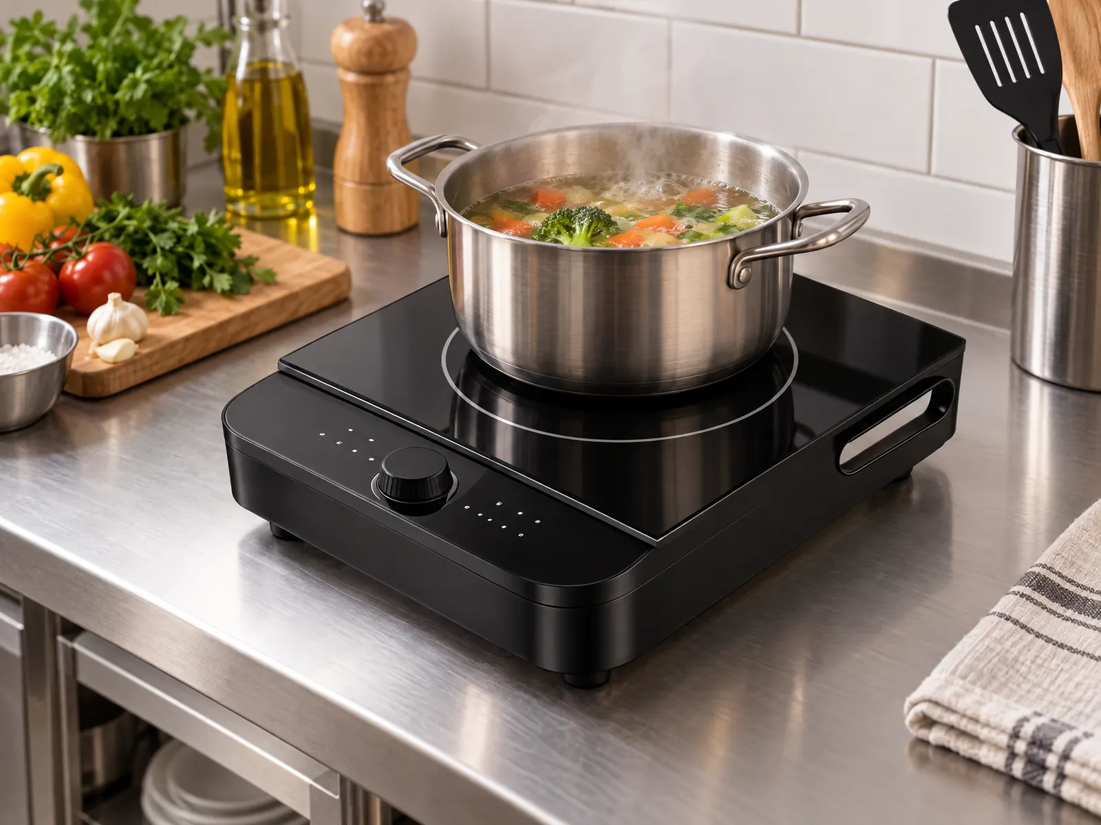 2000W Portable Induction Cooker — Touch Control — HousePlus branded product view