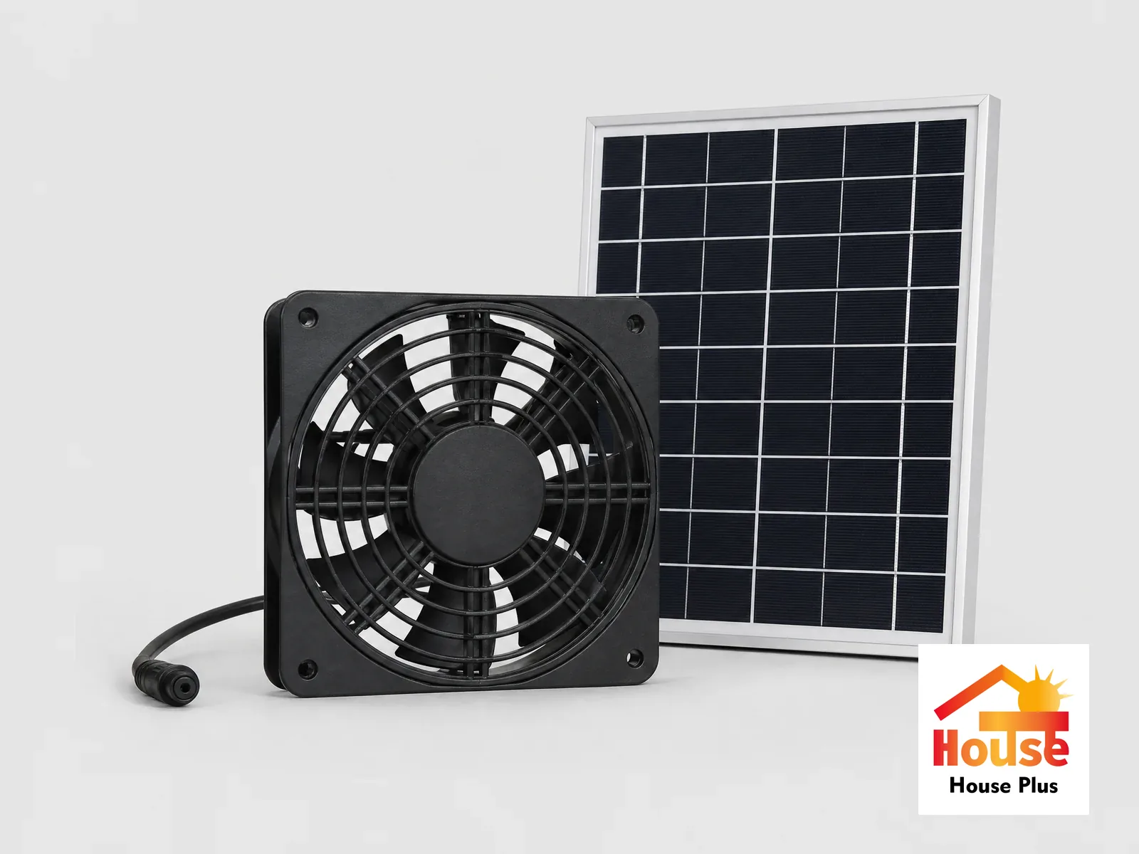 DC Solar Fan 20W — HousePlus branded product view