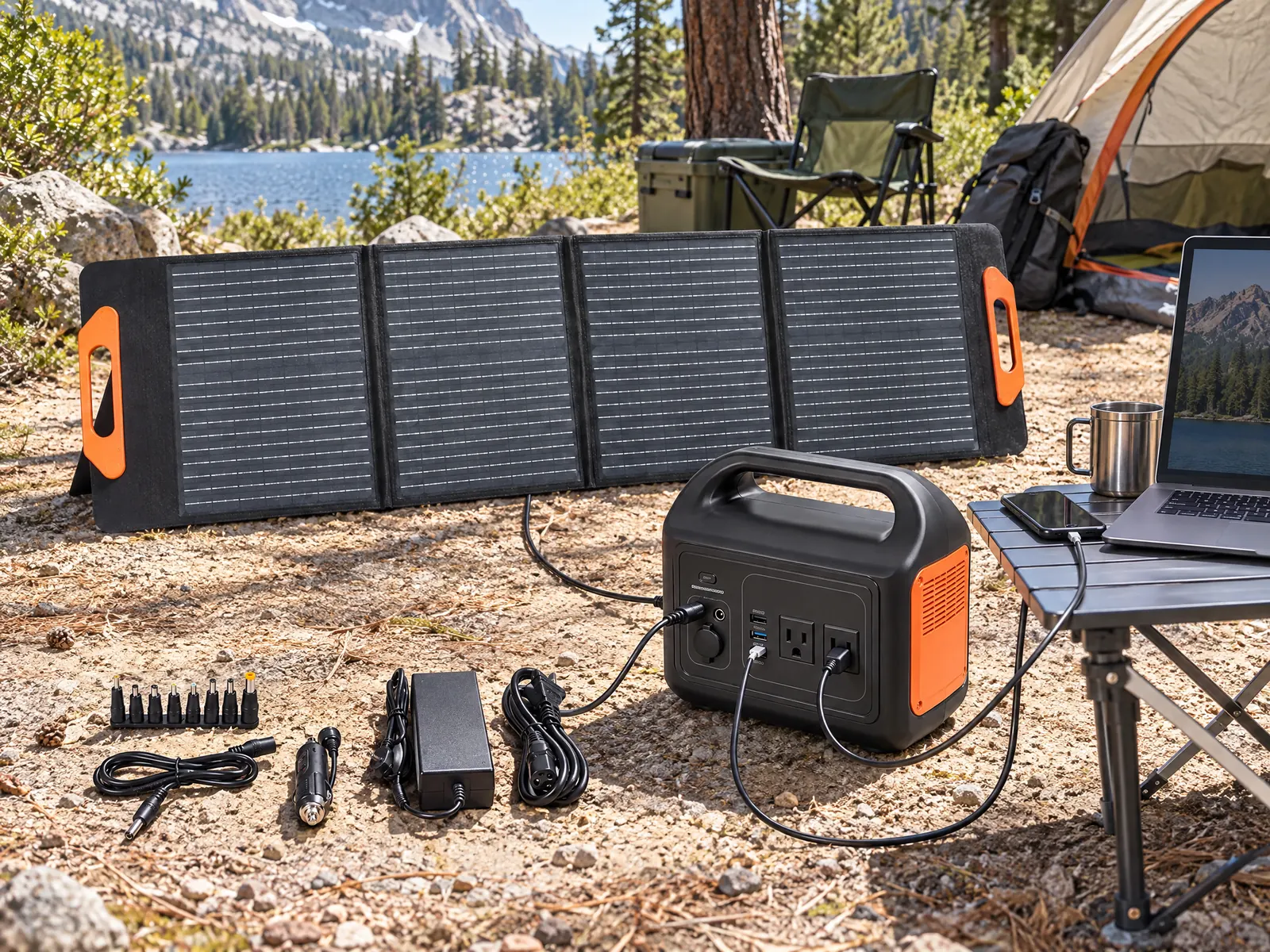 Portable Solar Generator Kit 300W — HousePlus branded product view