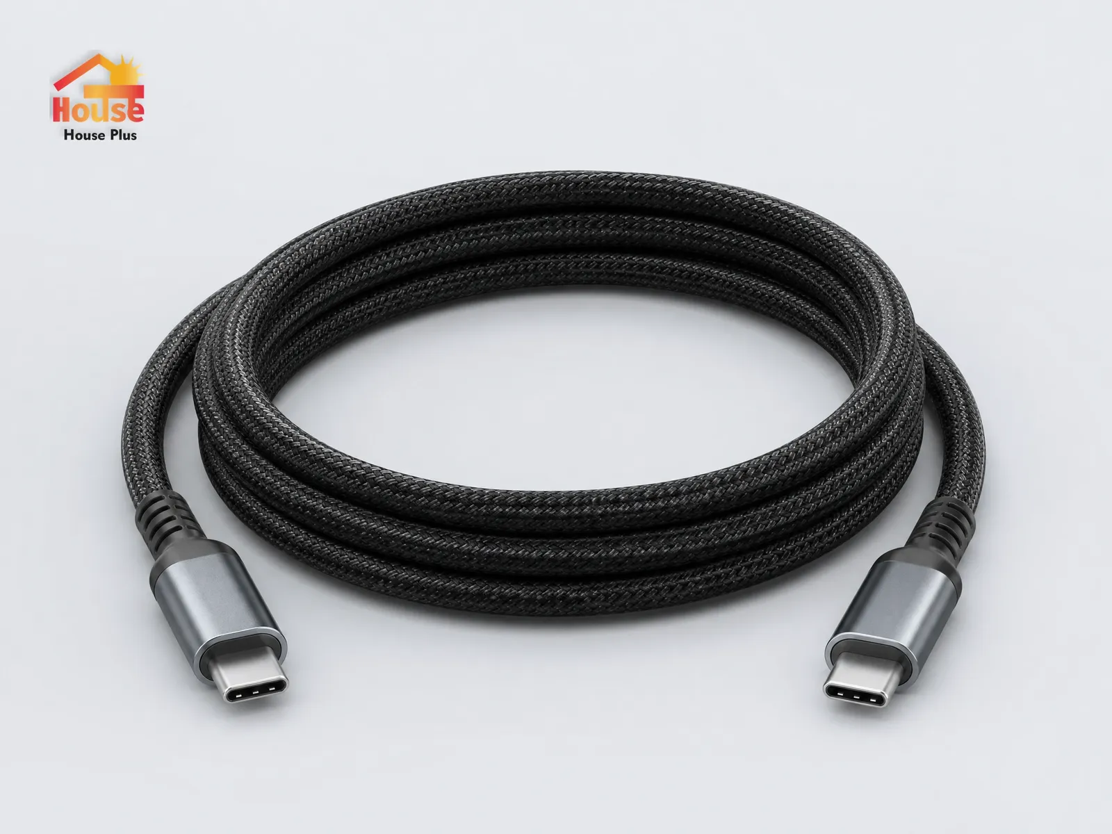 Type-C 100W Fast Charging Cable (5A) — HousePlus branded product view