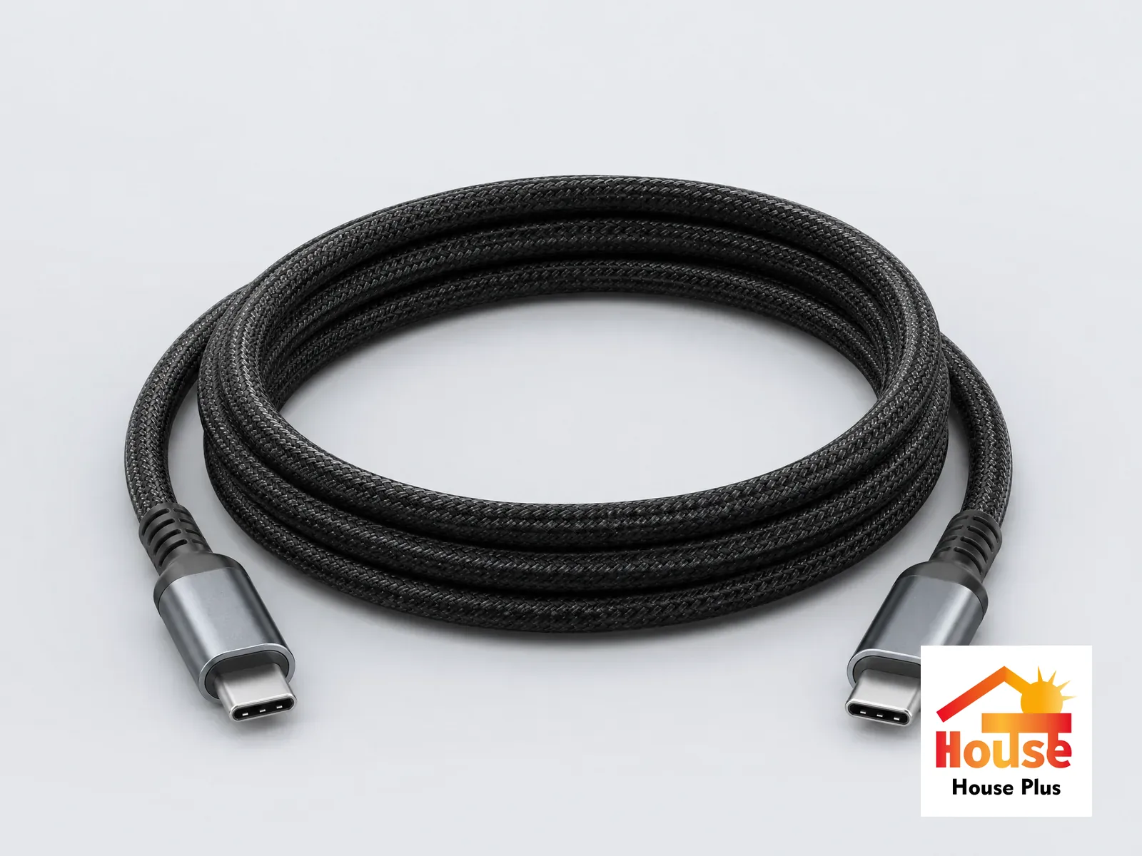 Type-C 100W Fast Charging Cable (5A) — HousePlus branded product view