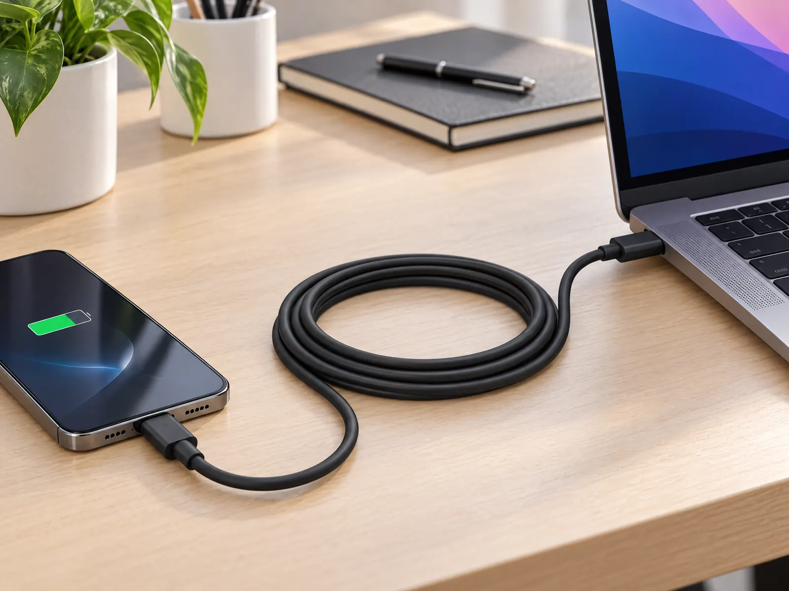Fast Charging USB-C Cable 2m — HousePlus branded product view