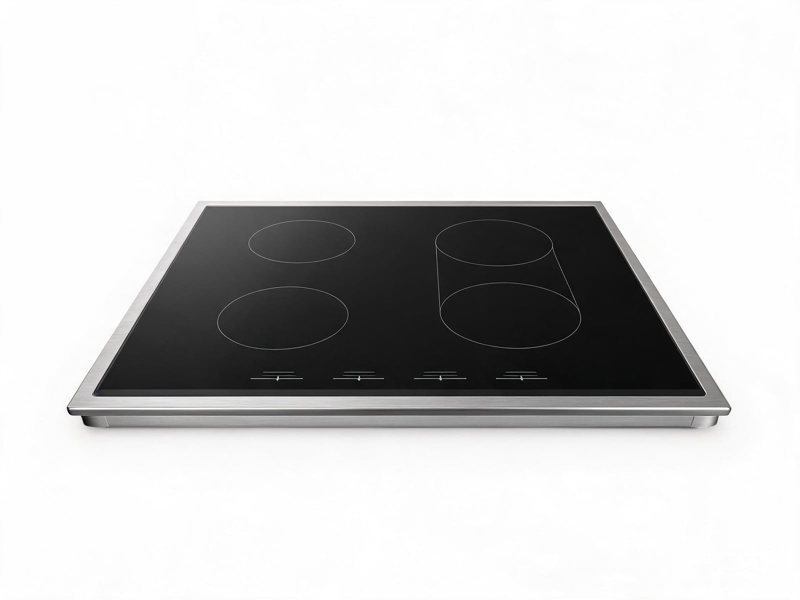 4-Zone Built-in Induction Hob — Flex Bridge + Touch — application view
